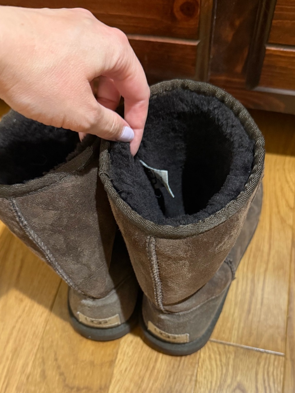 UGG Black Short Shearling Boot